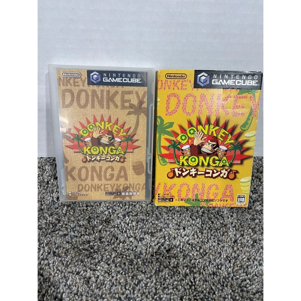 Nintendo Donkey Konga Video Game Japanese Import Yellow Good GameCube NTSC-J